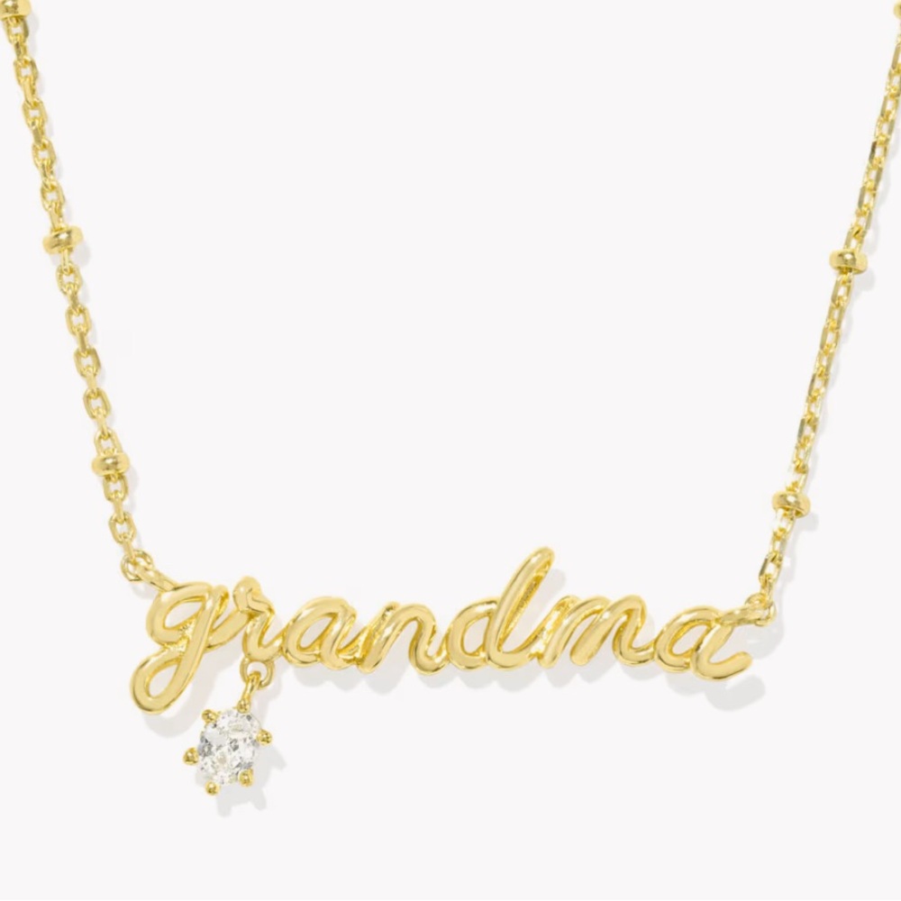 Kendra Scott Grandma Gold Crystal Short Pendant Necklace-NWT